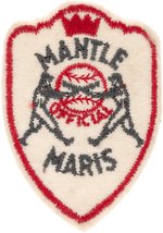 1961 "OFFICIAL MANTLE/MARIS" FABRIC PATCH (SHIELD SHAPE VARIETY).