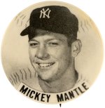 1950s MICKEY MANTLE (HOF) PM10 STADIUM BUTTON.