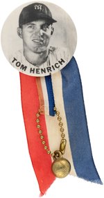 1940s TOM HENRICH PM10 STADIUM BUTTON WITH RIBBON/BALL.