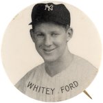 1950s WHITEY FORD (HOF) PM10 STADIUM BUTTON.