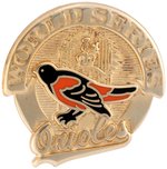 1989 BALTIMORE "ORIOLES WORLD SERIES" PHANTOM PRESS PIN.