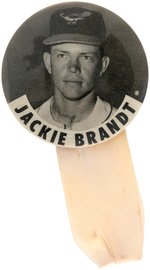 1960s JACKIE BRANDT PM10 STADIUM BUTTON WITH RIBBON.