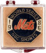 "1986 METS WORLD SERIES NBC SPORTS" PRESS PIN.