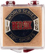 "1986 RED SOX WORLD SERIES NBC SPORTS" PRESS PIN.