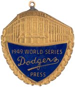 "1949 BROOKLYN DODGERS WORLD SERIES" PRESS PIN CONVERTED INTO A CHARM.