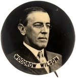 "WOODROW WILSON" REAL PHOTO BUTTON WITH RUDOLPH BROS. PAPER.