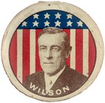 "WILSON" NEAR MINT 1916 LITHO WITH TAB HOLDING STICKPIN.