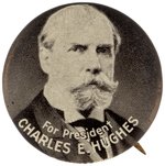 SCARCE HUGHES PORTRAIT BUTTON WITH NJ GOP TEXT ON W&H BACK PAPER.