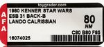 "STAR WARS: THE EMPIRE STRIKES BACK LANDO CALRISSIAN" 31 BACK-B AFA 80 NM.