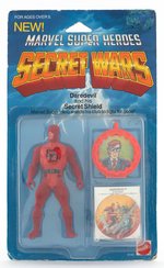 "MARVEL SUPER HEROES SECRET WARS - DAREDEVIL" ACTION FIGURE ON CARD.