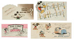 MICKEY MOUSE GREETING CARDS.