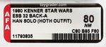 "STAR WARS: THE EMPIRE STRIKES BACK - HAN SOLO (HOTH OUTFIT)" 32 BACK-A AFA 80 NM.