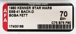 "STAR WARS: THE EMPIRE STRIKES BACK - BOBA FETT" 41 BACK-D AFA 70 EX+.