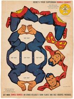 "SUPERMAN DANGLE-DANDIES" KELLOGG'S CEREAL BOX PANEL.