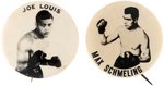 "JOE LOUIS" AND "MAX SCHMELING" CLOSELY MATCHED REAL PHOTO BUTTONS.