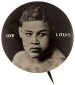 "JOE LOUIS" VERY YOUNG REAL PHOTO BUTTON C. 1935-1936 PRIOR TO BECOMING CHAMPION.