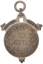 JOHNSON/JEFFRIES CONTEST MEDAL IN HALLMARKED SILVER W/BOX.