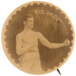 "KID. McCOY" REAL PHOTO BUTTON W/CAMEO PEPSIN GUM BACKPAPER FROM 1897 SERIES.