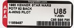 "STAR WARS: THE POWER OF THE FORCE - A-WING PILOT" 92 BACK AFA U85 Y-NM+.