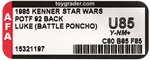 "STAR WARS: THE POWER OF THE FORCE - LUKE SKYWALKER (BATTLE PONCHO)" 92 BACK AFA U85 Y-NM+.