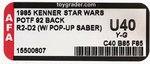 "STAR WARS: THE POWER OF THE FORCE - ARTOO-DETOO (R2-D2)" POP-UP LIGHTSABER 92 BACK AFA U40 Y-GOOD.