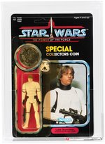 STAR WARS: THE POWER OF THE FORCE - LUKE SKYWALKER (STORMTROOPER) 92 BACK AFA UNCIRCULATED U85 Y-NM+.