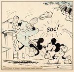 MICKEY MOUSE FEBRUARY 26, 1931 DAILY STRIP ORIGINAL ART BY EARL DUVALL.