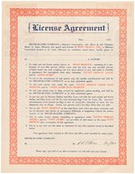 ORPHAN ANNIE 1931 FROZEN CONFECTION DEALER AGREEMENT AND BOTH CLUB  BUTTON VARITIES.