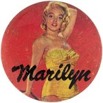 MARILYN MONROE RARE EARLY CAREER LARGE PHOTO BUTTON C. 1953 PHOTOGRAPHED FOR BUTTON POWER.