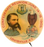 CASE FARM EQUIPMENT SPONSORED BUTTON FOR 1905 CONFEDERATE VETERAN REUNION IN LOUISVILLE, KY.