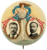 ROOSEVELT & FAIRBANKS STANDING LADY LIBERTY JUGATE BUTTON.