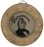 LINCOLN & JOHNSON CHOICE 1864 BACK-TO-BACK FERROTYPE JUGATE.