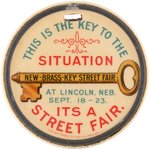 DOUBLE-SIDED LARGE CELLULOID SUSPENSIONS FOR 1901 LIVESTOCK EXPO AND NEBRASKA STREET FAIR.