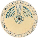 DEWEY 1899 WAR VICTORY NEW YORK CELEBRATION 2-SIDED EVENTS SCHEDULE CELLULOID MECHANICAL.