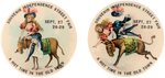 "A HOT TIME IN THE OLD TOWN" INDEPENDENCE STREET FAIR BUTTON PAIR.