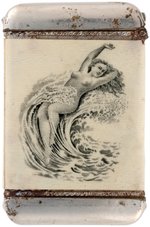 NAKED WOMAN W/SWIRLING OCEAN WAVE CELLO WRAPPED MATCHSAFE FROM MONTANA CIGAR DEALER.