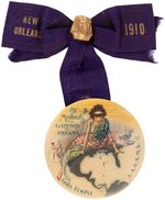 MIRROR WITH EGYPTIAN STICKPIN FOR MOBILE ALABAMA SHRINERS GOING TO 1910 NEW ORLEANS CONVENTION.