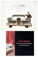 “EDSEL” 1958/1959/1960 CATALOGUES PLUS CARDS AND ASHTRAY.