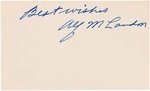 ALF LANDON SIGNED NOTECARD.