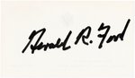 GERALD FORD SIGNED BUSINESS CARD.