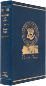 RONALD REAGAN SIGNED "THE LIBRARY OF THE PRESIDENTS - SPEAKING MY MIND" HIGH QUALITY HARDCOVER BOOK.