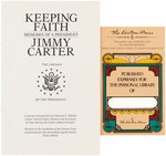 JIMMY CARTER SIGNED "THE LIBRARY OF THE PRESIDENTS - KEEPING FAITH" HIGH QUALITY HARDCOVER BOOK.