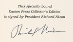 RICHARD NIXON SIGNED "THE LIBRARY OF THE PRESIDENTS - THE MEMOIRS OF RICHARD NIXON" HARDCOVER BOOK.