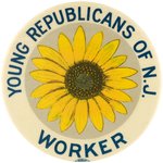 "YOUNG REPUBLICANS OF N. J. WORKER" LANDON ERA NEW JERSEY BUTTON.