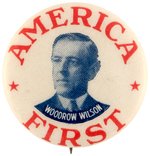 WILSON "AMERICA FIRST" PORTRAIT BUTTON HAKE #79.