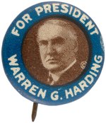 "FOR PRESIDENT WARREN G. HARDING" PORTRAIT BUTTON HAKE #44.