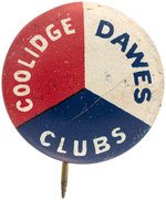 "COOLIDGE DAWES CLUBS" 1924 LITHO BUTTON HAKE #58.