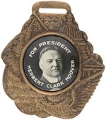 "FOR PRESIDENT HERBERT CLARK HOOVER" BUTTON ON WATCH FOB HAKE #124.