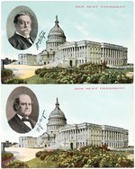TAFT & BRYAN MATCHED PAIR OF "OUR NEXT PRESIDENT" POSTCARDS.
