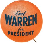 "EARL WARREN FOR PRESIDENT" 1948 REPUBLICAN HOPEFUL BUTTON.